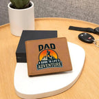 Dad Gift - A Guide to Life's Adventure Genuine Cowhide Leather Wallet