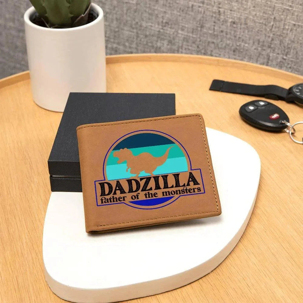 Dadzilla Leather Wallet Gift for Father