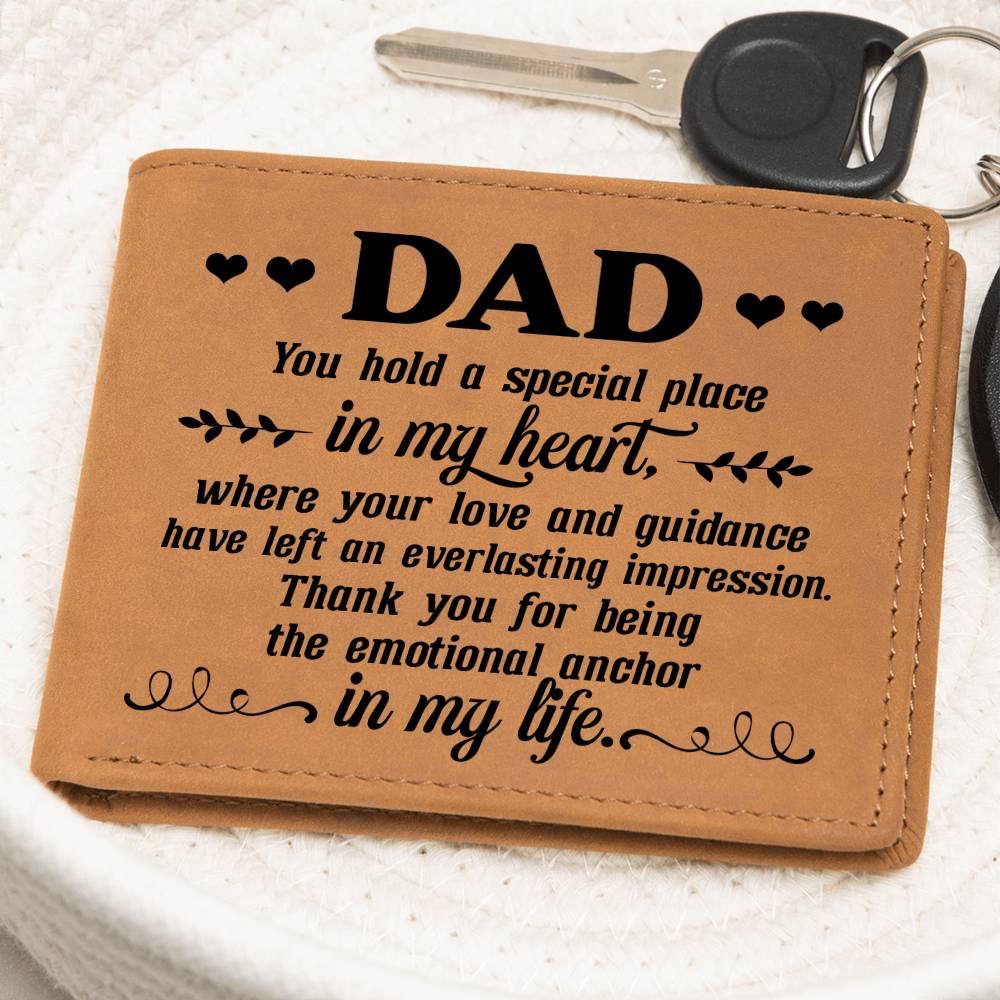 Dad Gift You Hold a Special Place in my Heart Leather Wallet - Mallard Moon Gift Shop