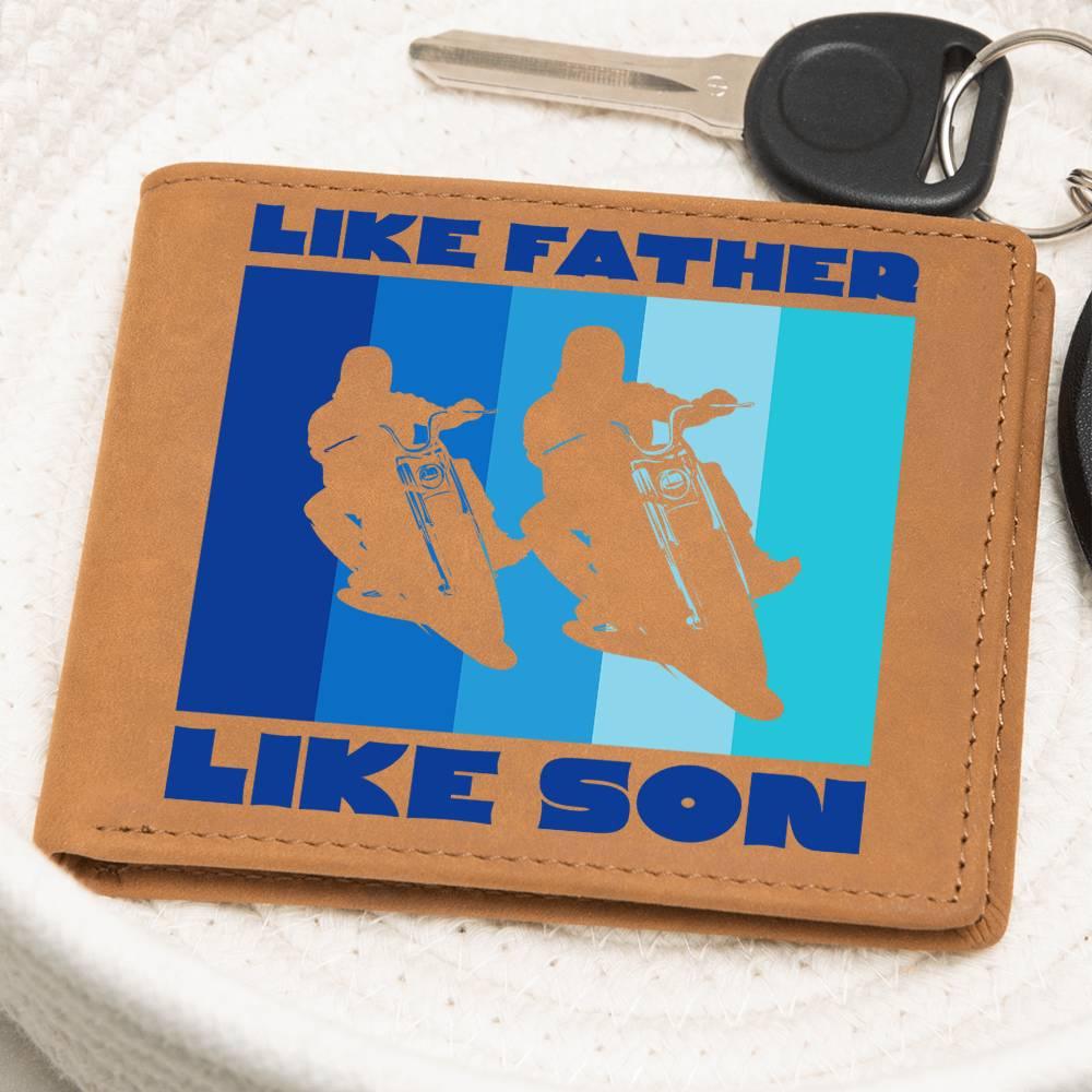 Like Father Like Son Motorcycle Leather Wallet - Mallard Moon Gift Shop