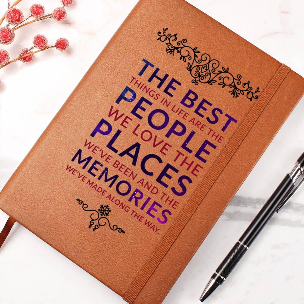 The Best Things are the People We Love Leather Journal - Mallard Moon Gift Shop