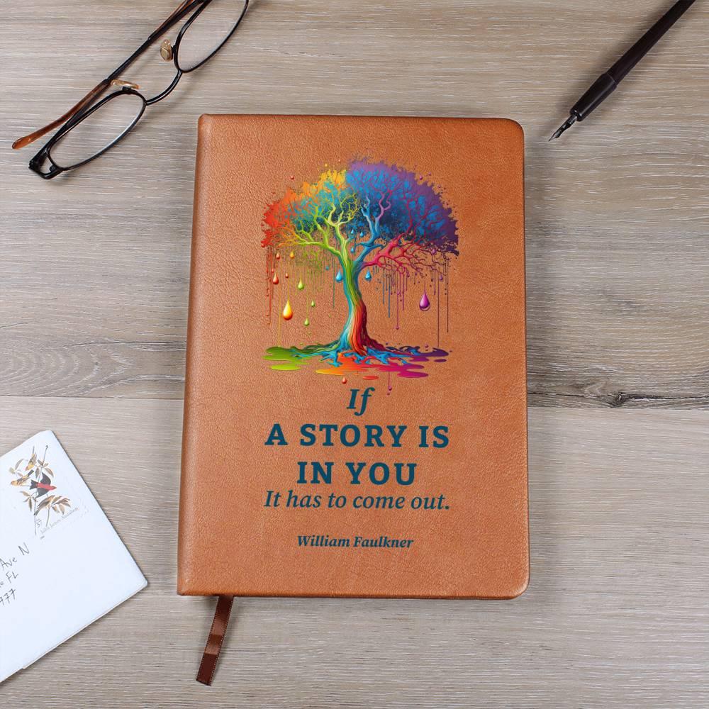 If a Story is in You, It Has to Come Out - Leather Journal - Mallard Moon Gift Shop
