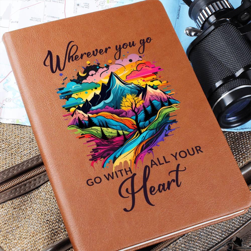 Wherever You Go, Go with all Your Heart Leather Journal - Mallard Moon Gift Shop