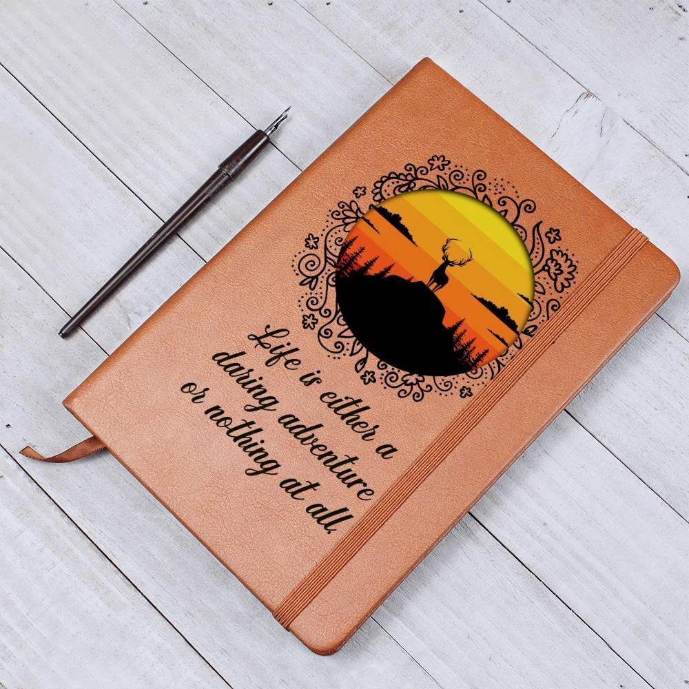 Life is Either a Daring Adventure or Nothing At All Leather Journal