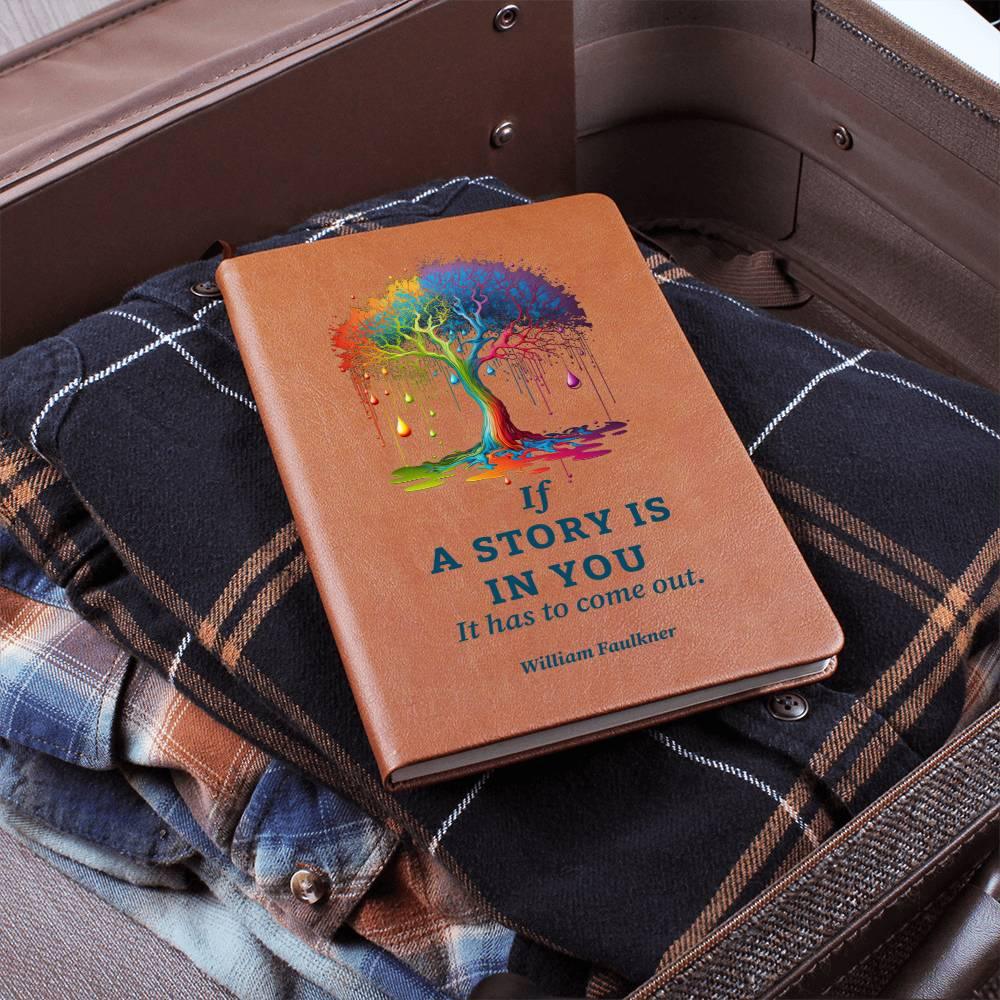 If a Story is in You, It Has to Come Out - Leather Journal - Mallard Moon Gift Shop