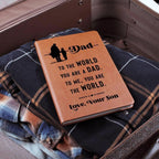 Dad Gift from Son - You are The World - Graphic Leather Journal