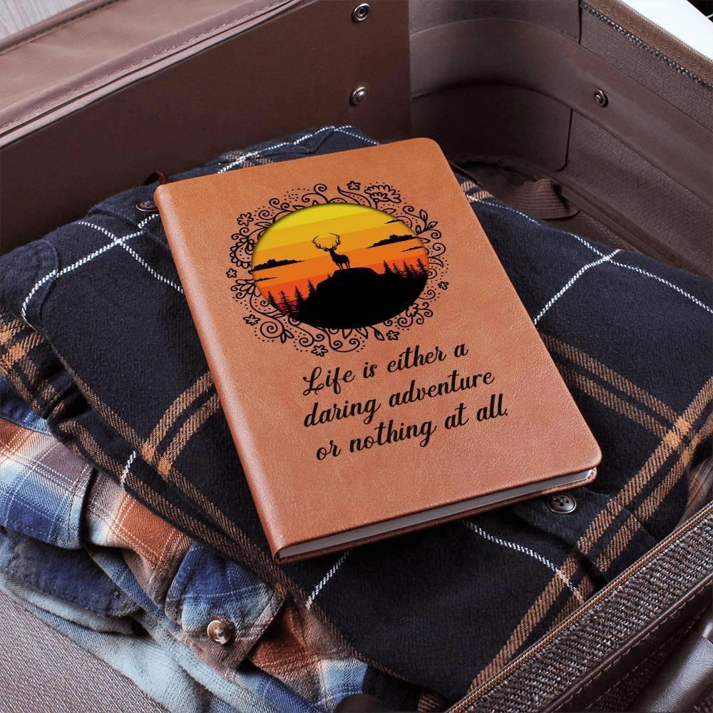 Life is Either a Daring Adventure or Nothing At All Leather Journal