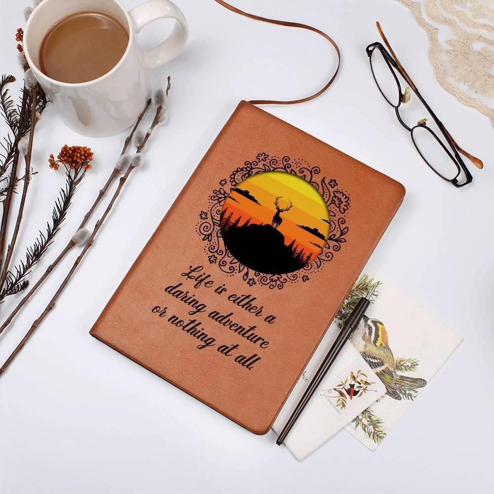 Life is Either a Daring Adventure or Nothing At All Leather Journal