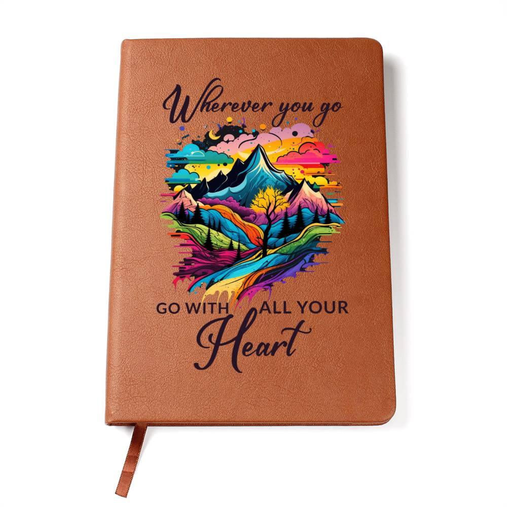 Wherever You Go, Go with all Your Heart Leather Journal - Mallard Moon Gift Shop