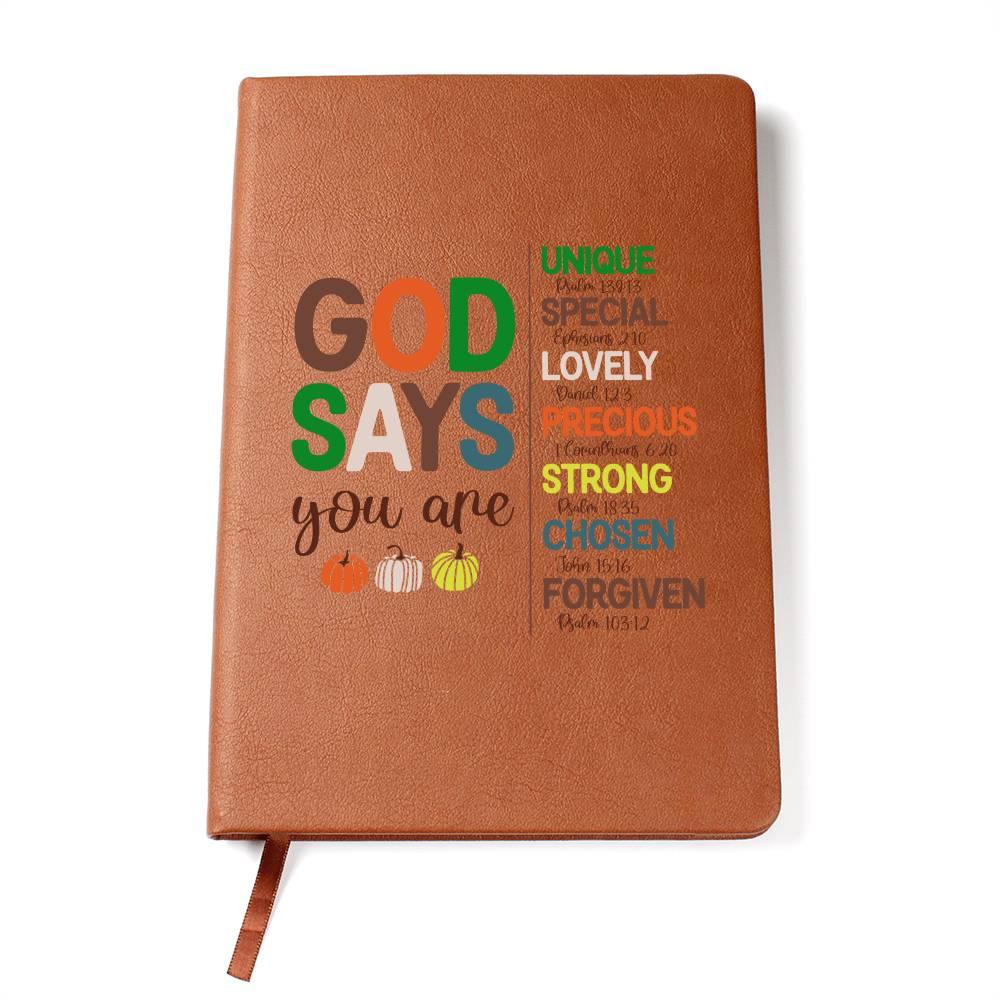 Inspirational Personalized Graphic Journal - God Says You Are Unique - Mallard Moon Gift Shop