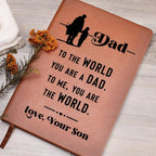 Dad Gift from Son - You are The World - Graphic Leather Journal