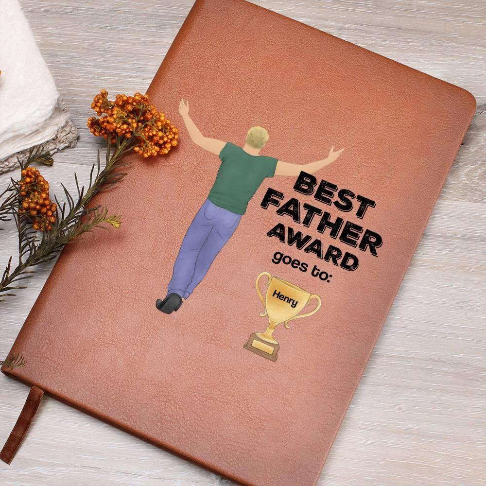 Dad Best Father Award Personalized Graphic Leather Journal