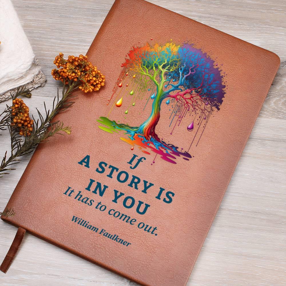 If a Story is in You, It Has to Come Out - Leather Journal - Mallard Moon Gift Shop