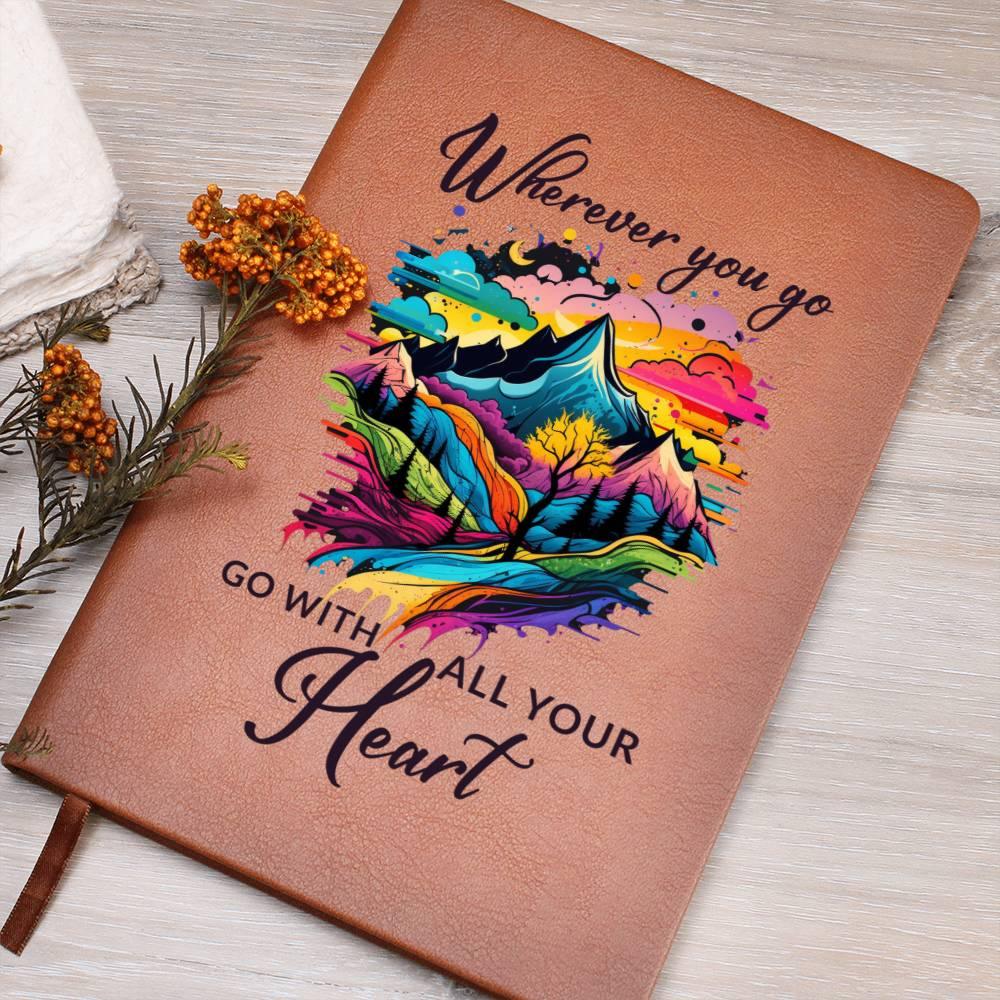 Wherever You Go, Go with all Your Heart Leather Journal - Mallard Moon Gift Shop