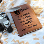 Dad Gift from Son - You are The World - Graphic Leather Journal