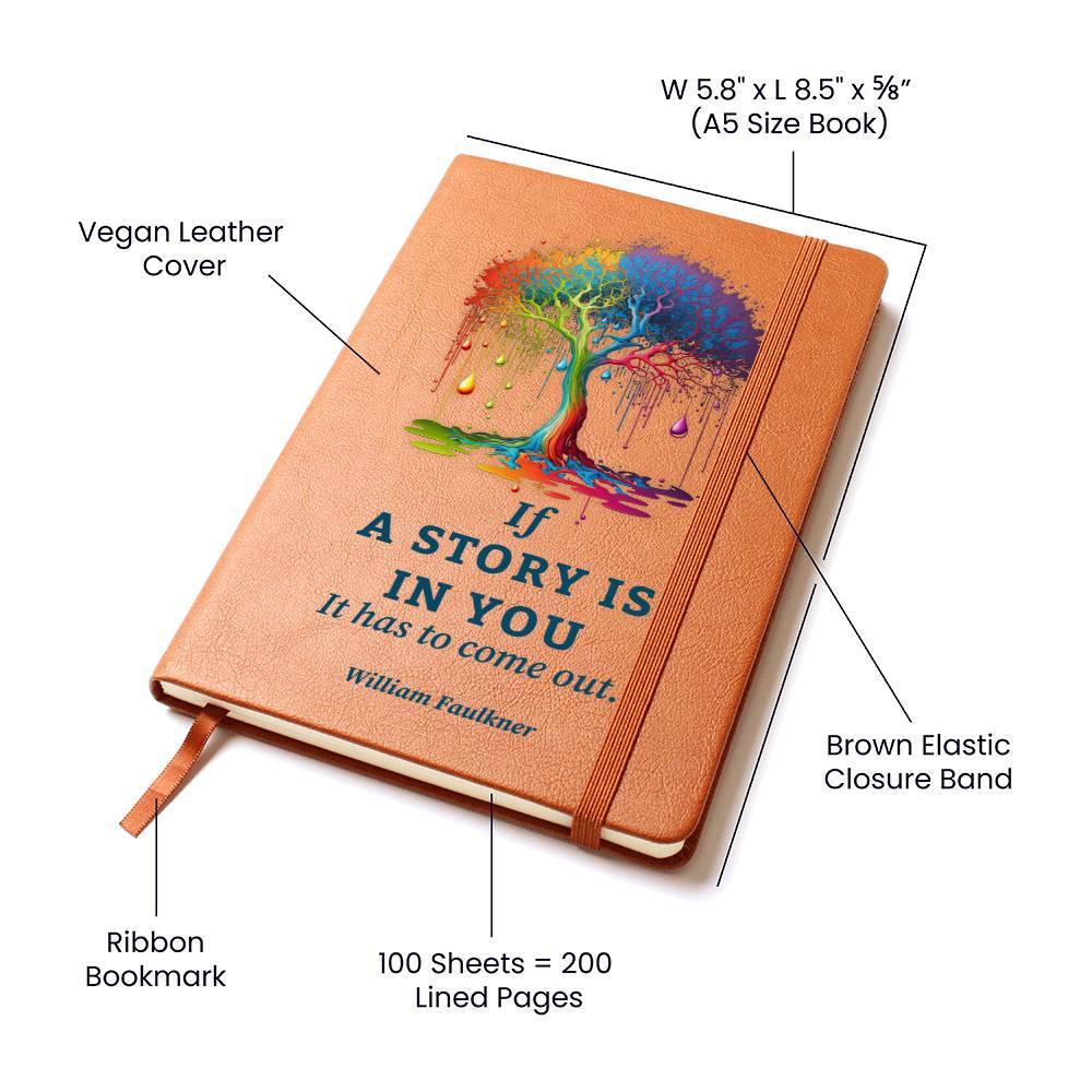 If a Story is in You, It Has to Come Out - Leather Journal - Mallard Moon Gift Shop