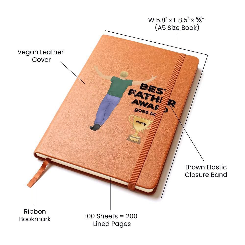 Dad Best Father Award Personalized Graphic Leather Journal