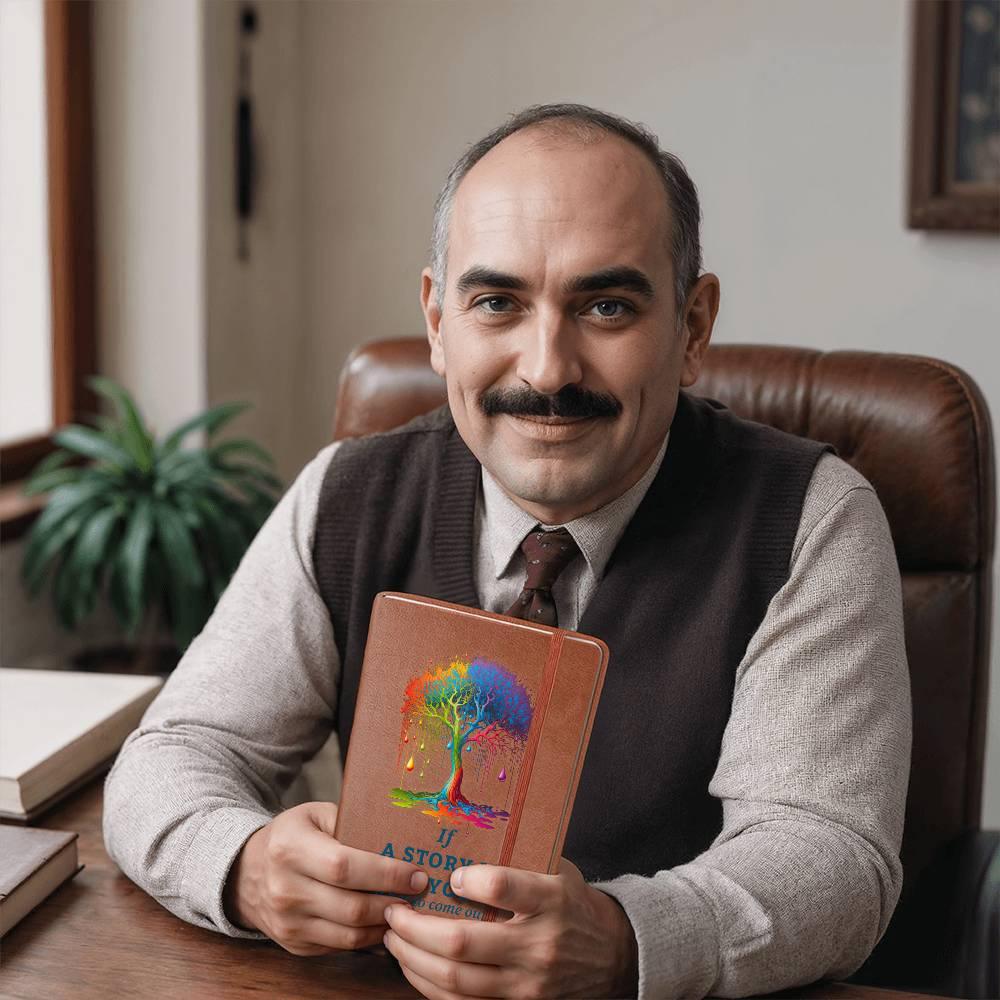 If a Story is in You, It Has to Come Out - Leather Journal - Mallard Moon Gift Shop