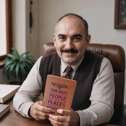 The Best Things are the People We Love Leather Journal - Mallard Moon Gift Shop