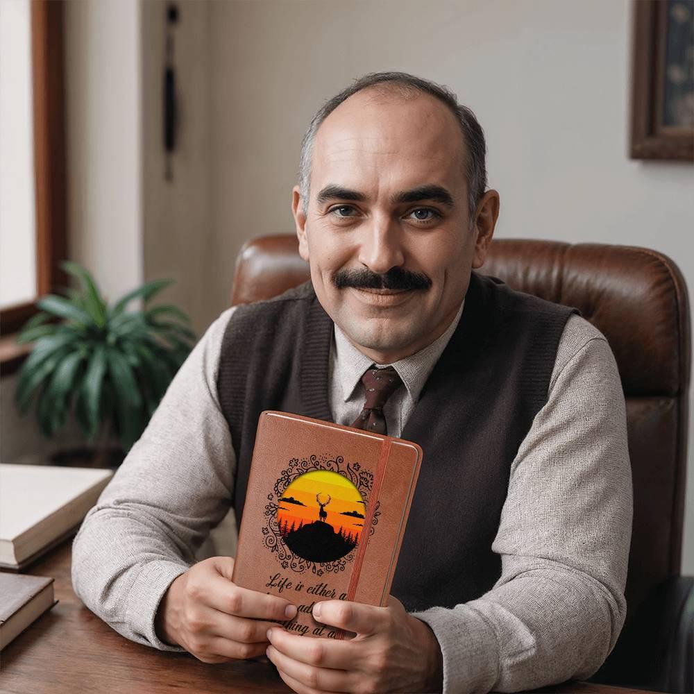 Life is Either a Daring Adventure or Nothing At All Leather Journal - Mallard Moon Gift Shop