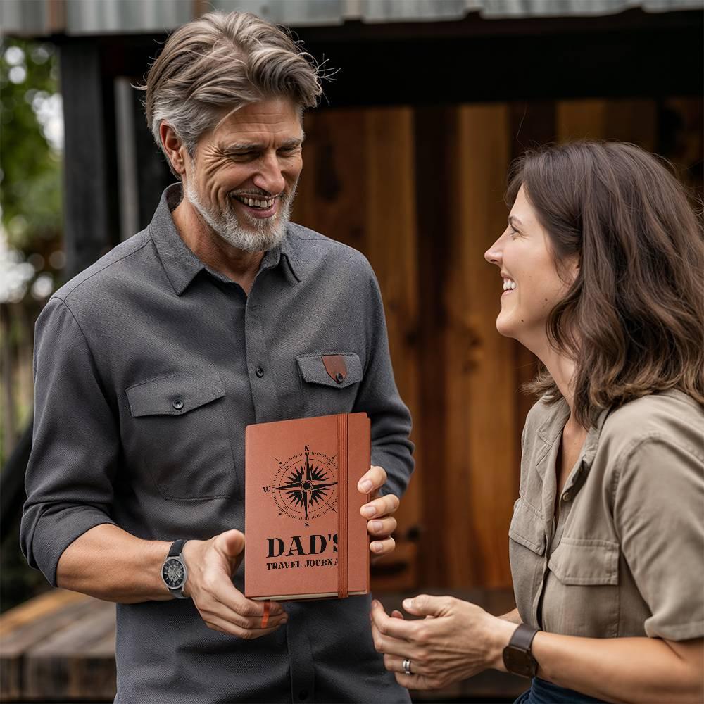 Gift for Dad Travel Leather Journal - Mallard Moon Gift Shop