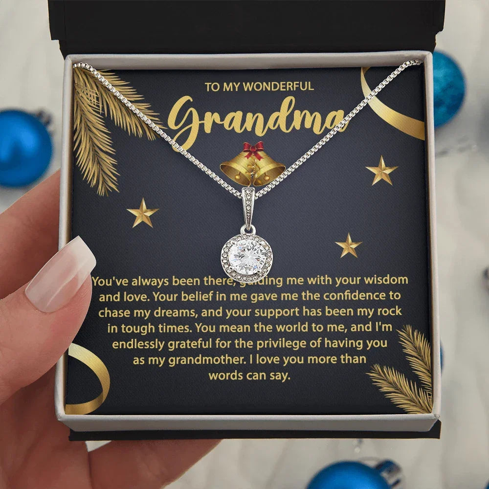 Gift for Grandma - You Mean the World To Me - Eternal Hope CZ Necklace