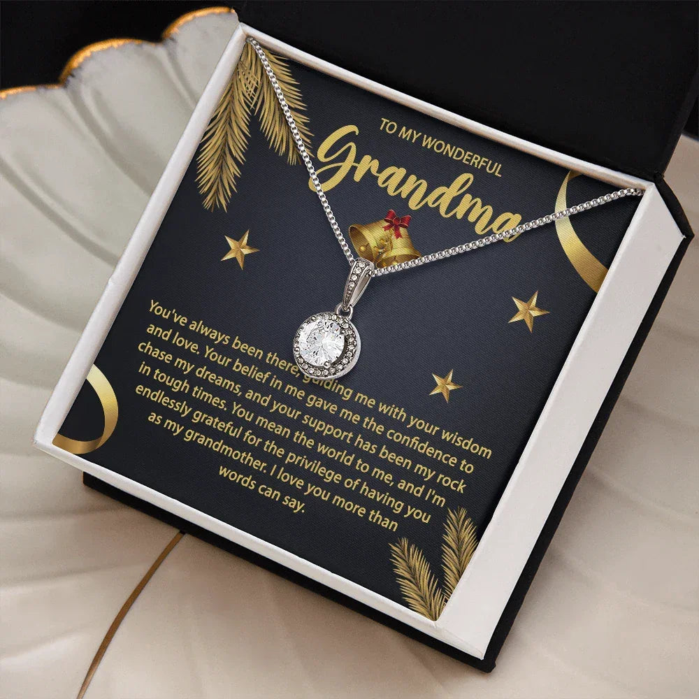 Gift for Grandma - You Mean the World To Me - Eternal Hope CZ Necklace