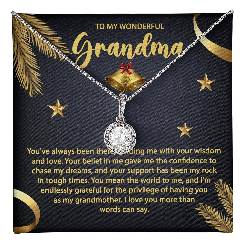 Gift for Grandma - You Mean the World To Me - Eternal Hope CZ Necklace