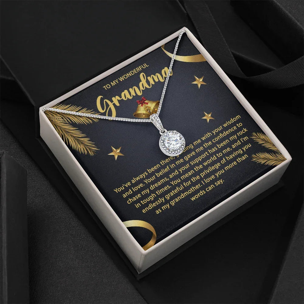 Gift for Grandma - You Mean the World To Me - Eternal Hope CZ Necklace
