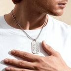 To My Firefighter Dad Engraved Dog Tag Necklace