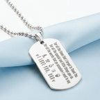 To My Firefighter Dad Engraved Dog Tag Necklace