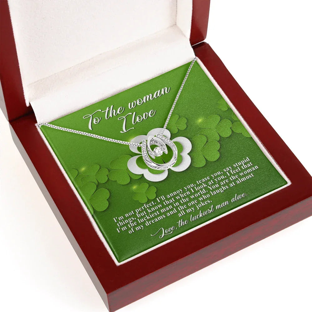 To the Woman of My Dreams– St. Patrick's Day Gift - Lucky in Love Necklace