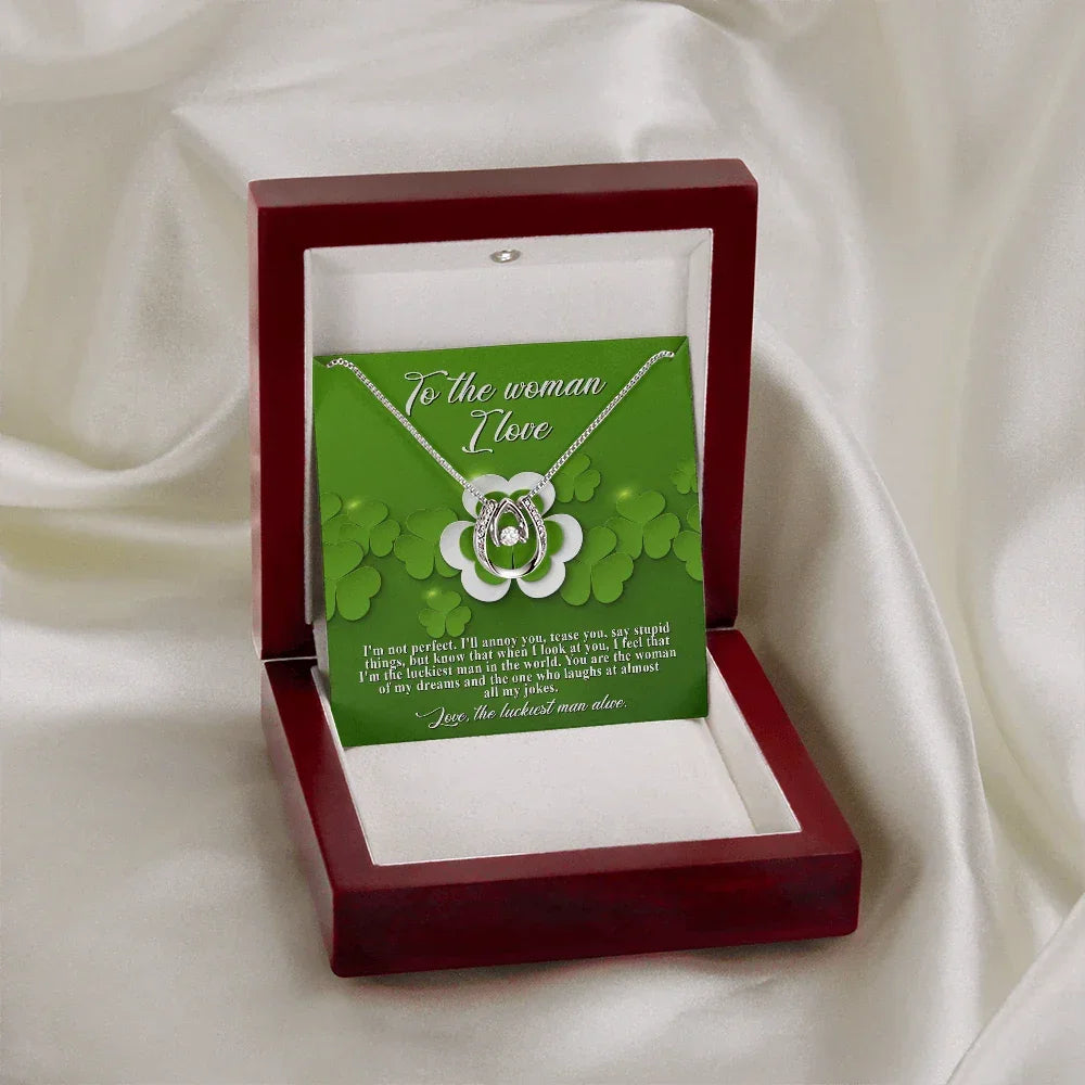 To the Woman of My Dreams– St. Patrick's Day Gift - Lucky in Love Necklace