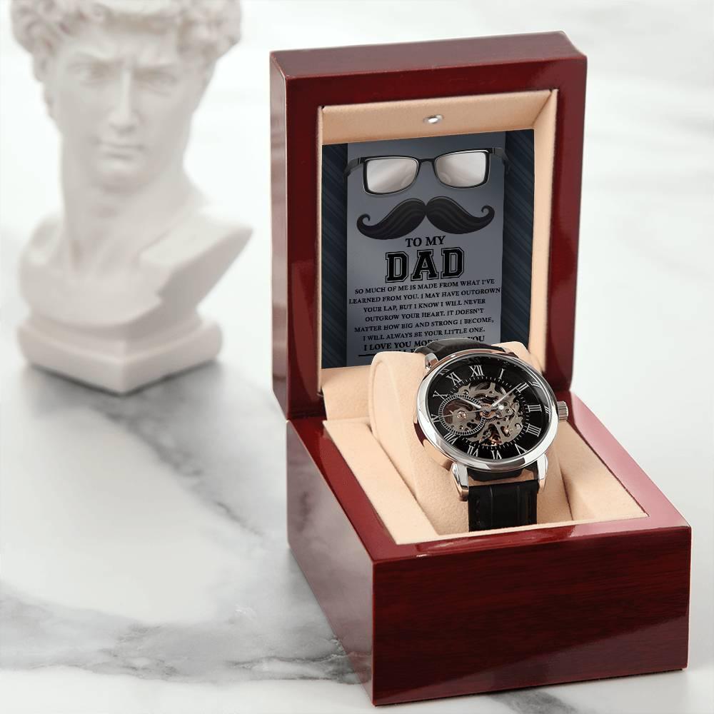 Gift for Dad What I Learned From You Men's Openwork Watch with Gift Box - Mallard Moon Gift Shop