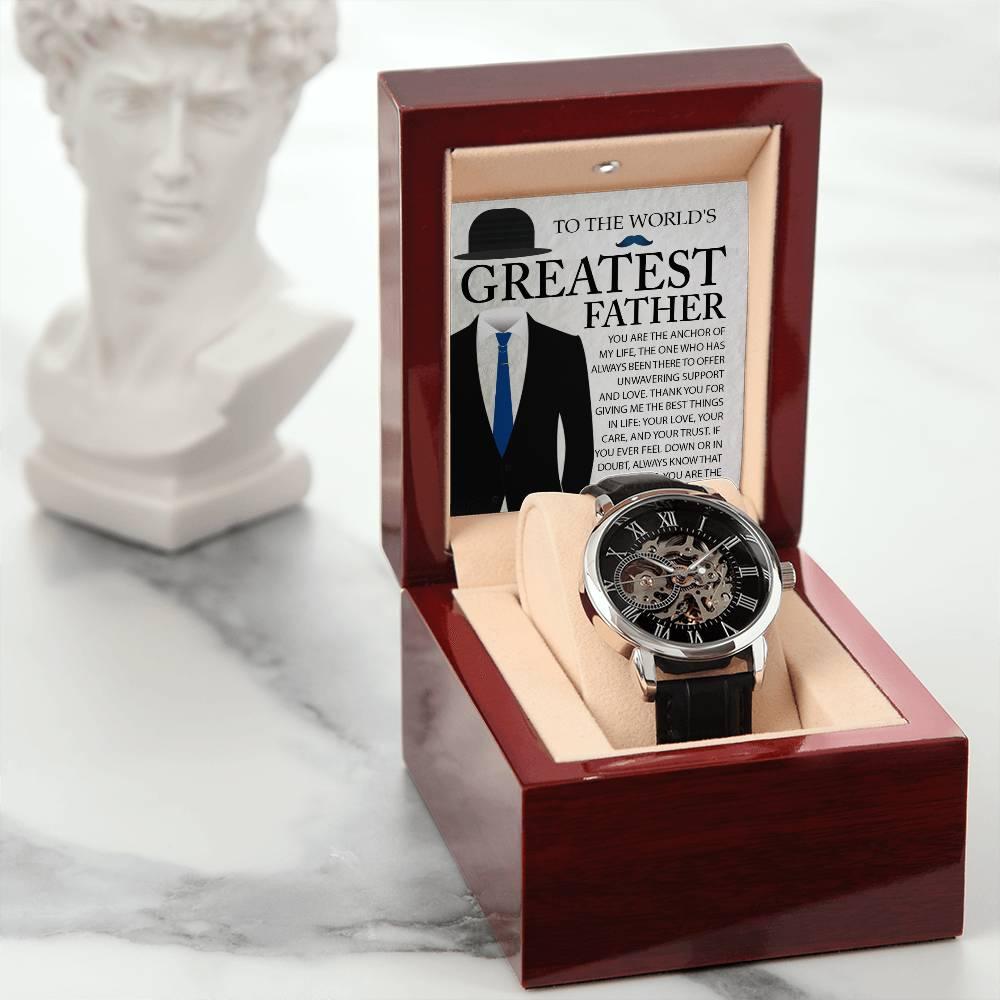 Dad Gift - You Are The Anchor in My Life Men's Openwork Watch with Gift Box - Mallard Moon Gift Shop