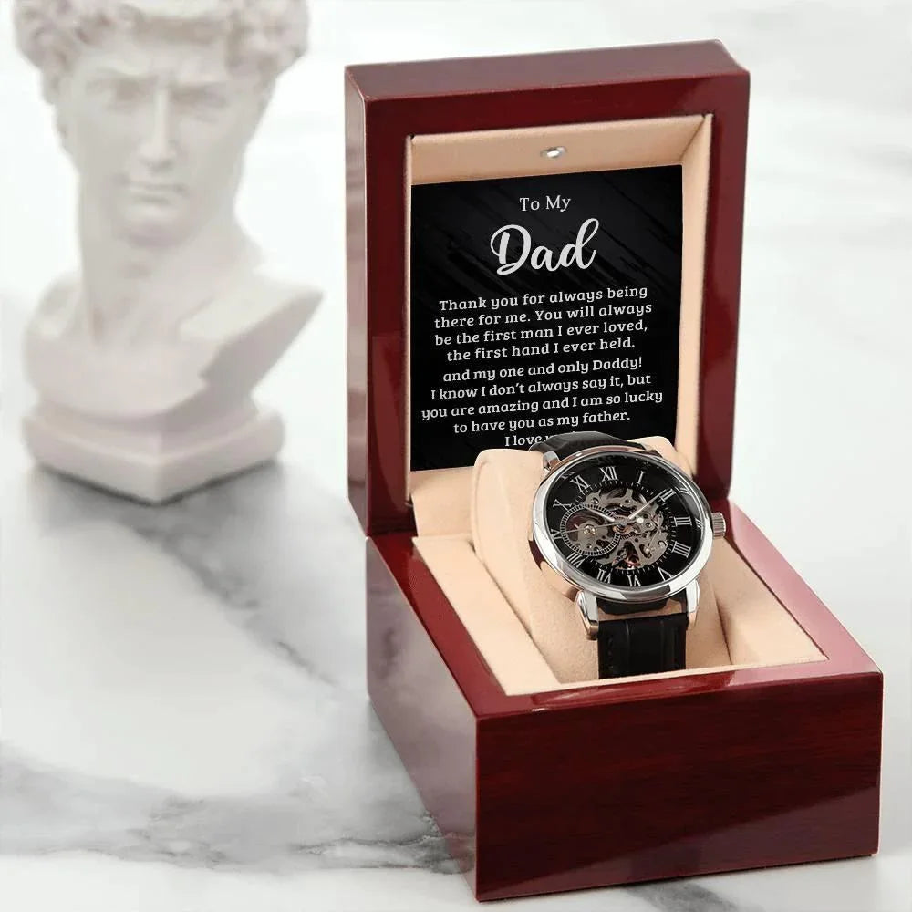 Dad The First Hand I Held Men's Openwork Watch with Gift Box