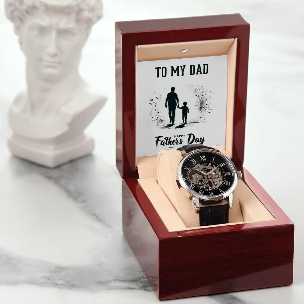 Dad Father's Day Gift Men's Openwork Watch with Gift Box - Mallard Moon Gift Shop