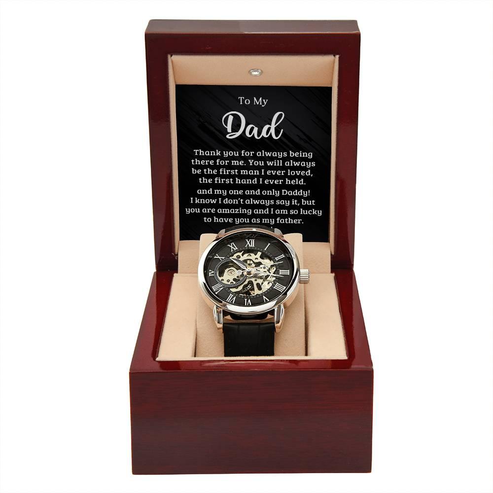 Dad The First Hand I Held Men's Openwork Watch with Gift Box - Mallard Moon Gift Shop