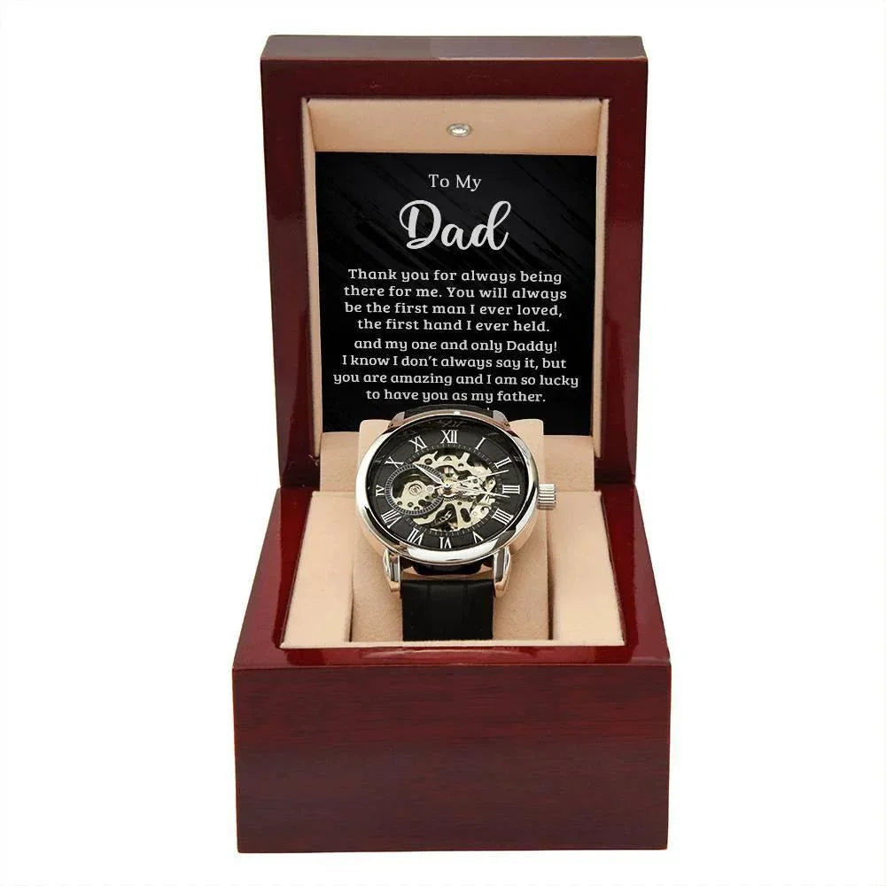 Dad The First Hand I Held Men's Openwork Watch with Gift Box