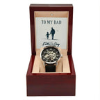 To My Dad Happy Father's Day Men's Openwork Watch with Gift Box