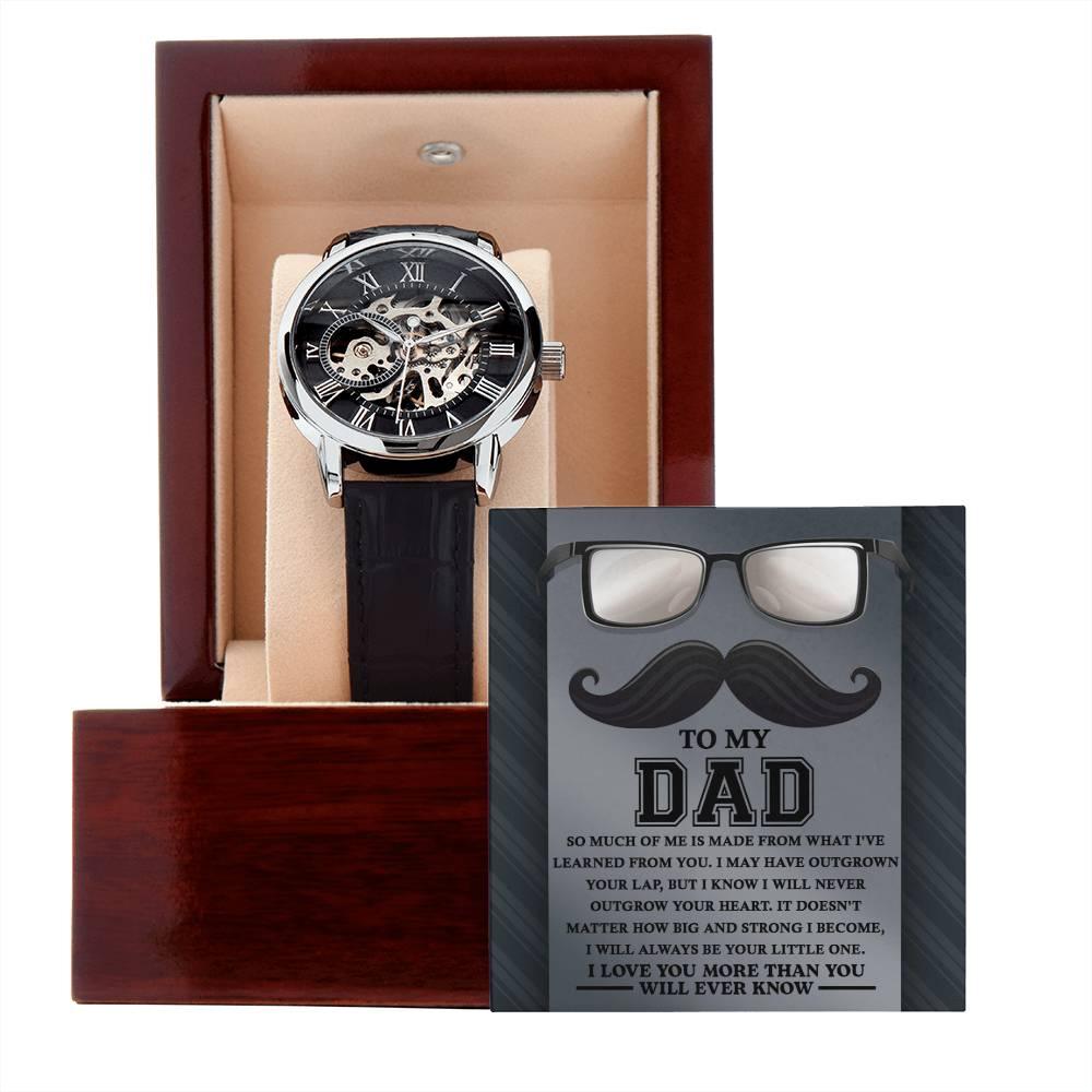 Gift for Dad What I Learned From You Men's Openwork Watch with Gift Box - Mallard Moon Gift Shop