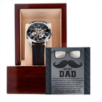 Gift for Dad What I Learned From You Men's Openwork Watch with Gift Box