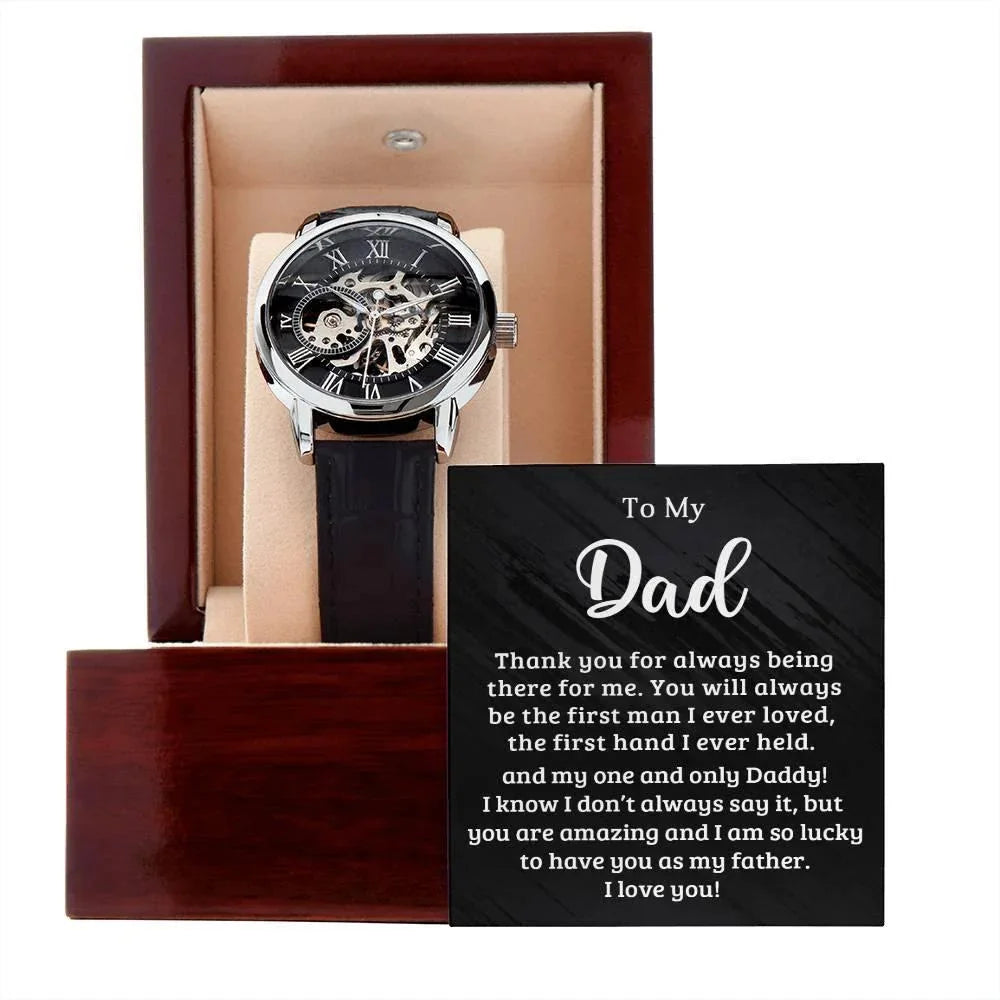 Dad The First Hand I Held Men's Openwork Watch with Gift Box
