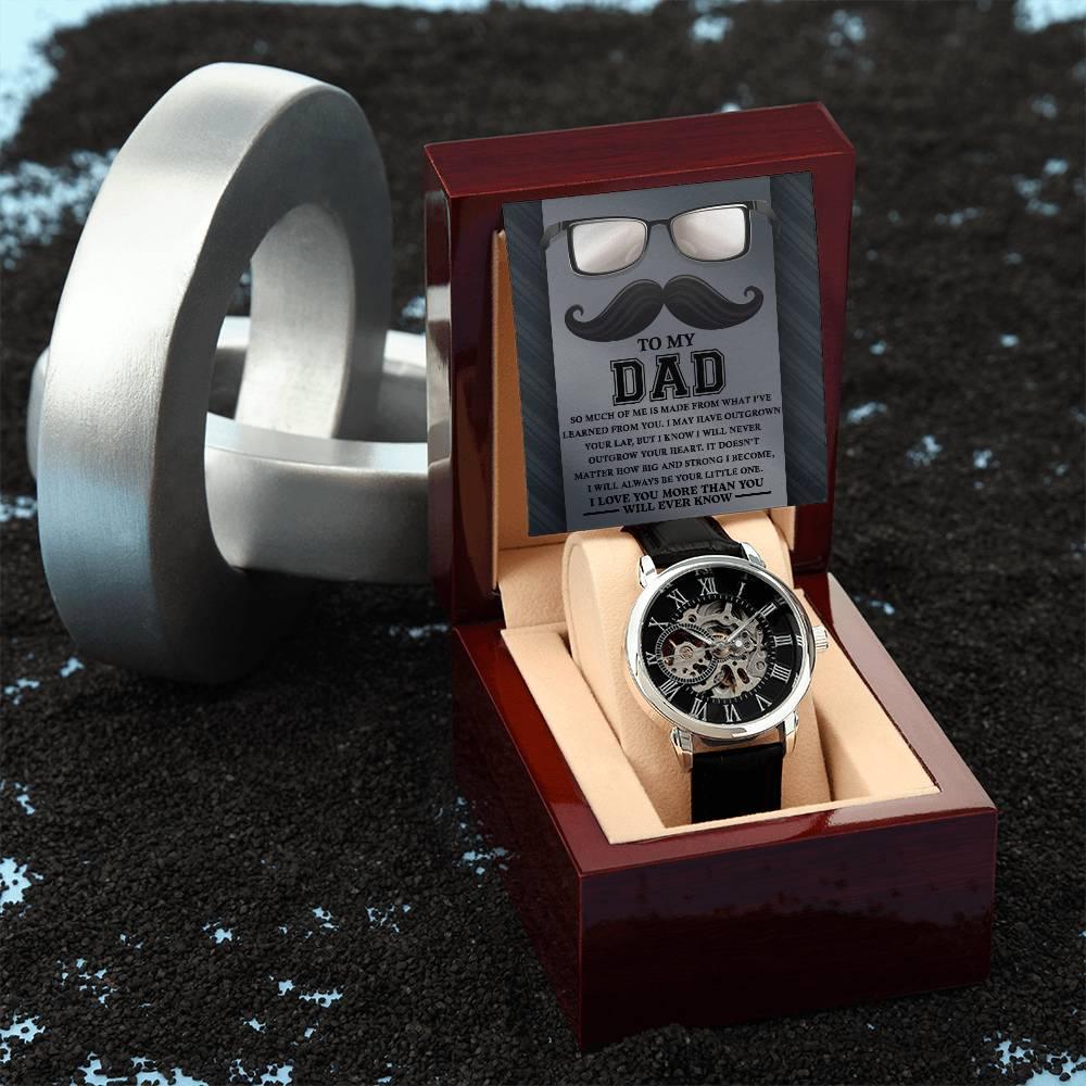 Gift for Dad What I Learned From You Men's Openwork Watch with Gift Box - Mallard Moon Gift Shop