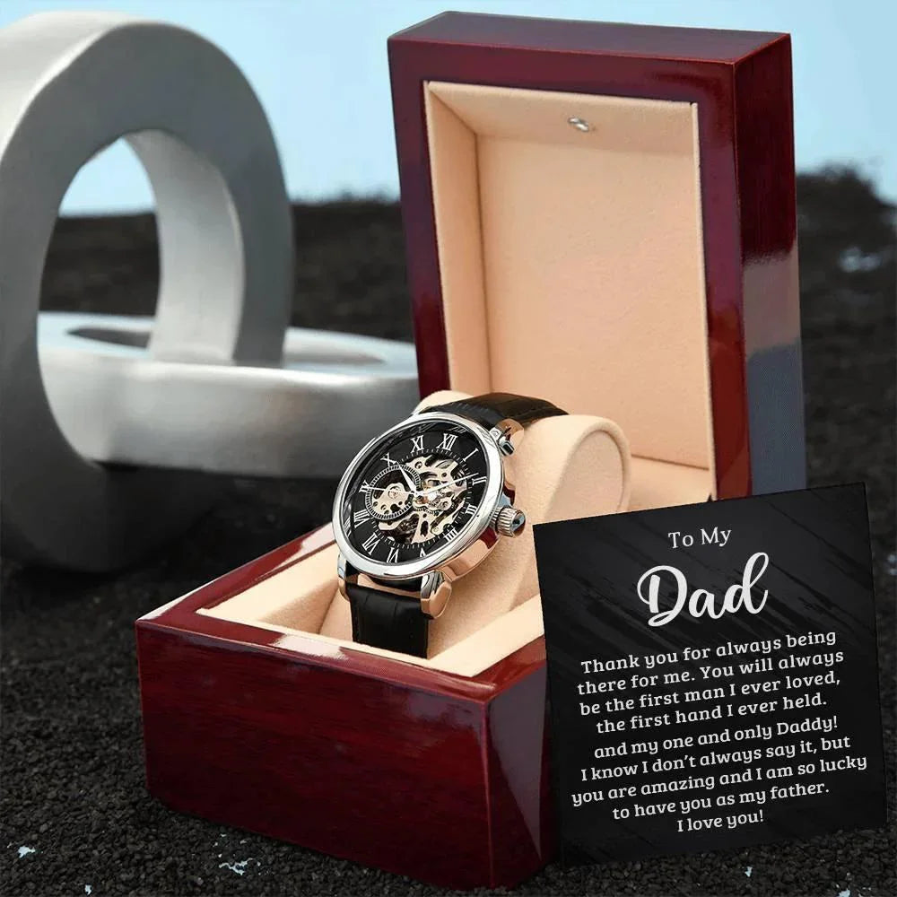 Dad The First Hand I Held Men's Openwork Watch with Gift Box