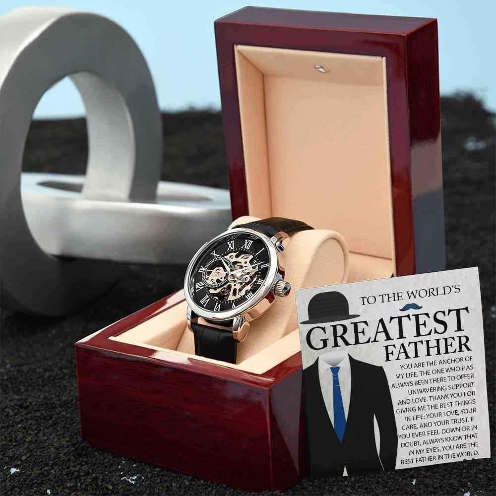 Dad Gift - You Are The Anchor in My Life Men's Openwork Watch with Gift Box - Mallard Moon Gift Shop