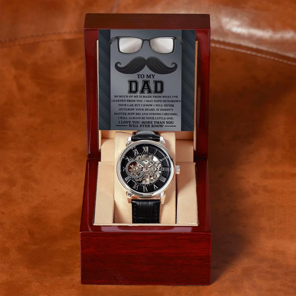 Gift for Dad What I Learned From You Men's Openwork Watch with Gift Box - Mallard Moon Gift Shop