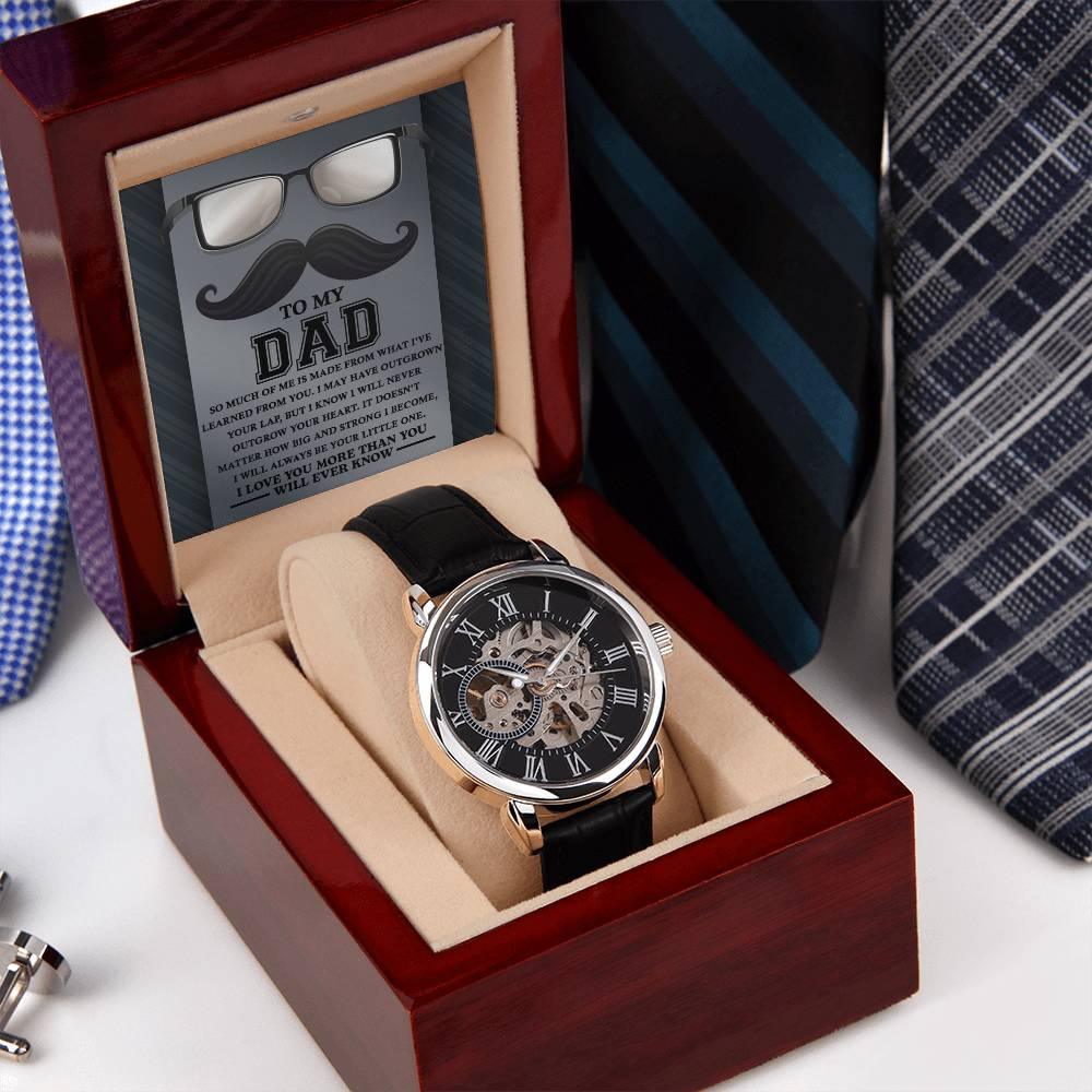 Gift for Dad What I Learned From You Men's Openwork Watch with Gift Box - Mallard Moon Gift Shop