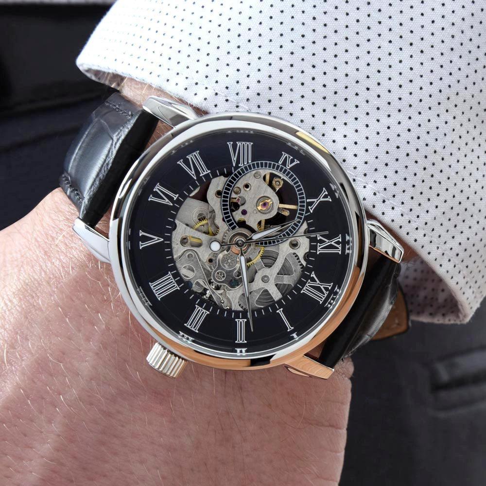 Dad Gift - This Little Lion Will Always Look Up to You Men's Openwork Watch with Gift Box