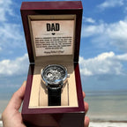 Dad, You Inspire Me - Happy Father’s Day Men's Openwork Watch with Gift Box